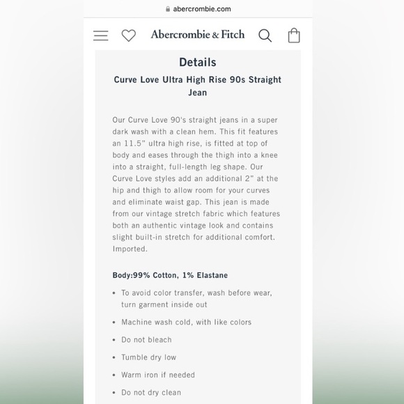 NWOT A&F Curve Love The '90s Straight Jeans Ultra High Rise 30 | 10 - Picture 7 of 14